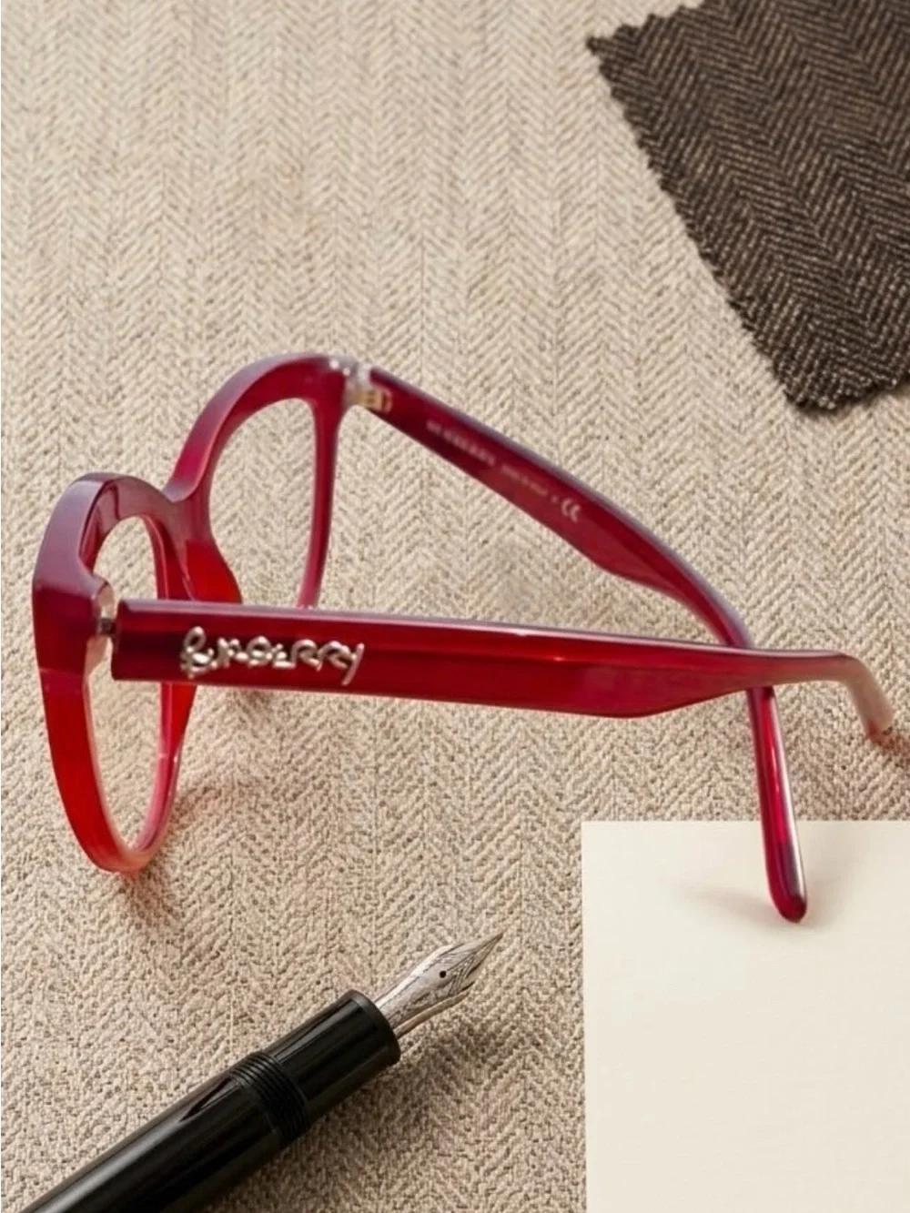 BURBERRY B2276 Luminous Red Cat-Eye Eyeglasses